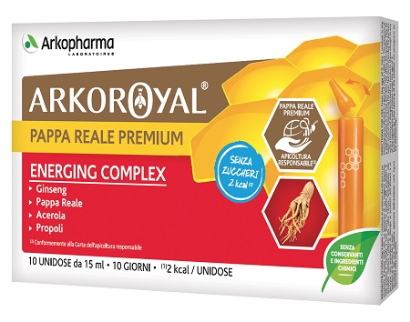 ARKOROYAL ENERGING COMPLEX SENZA ZUCCHERO 10 FLACONCINI DA 15 ML - Pharmaleader