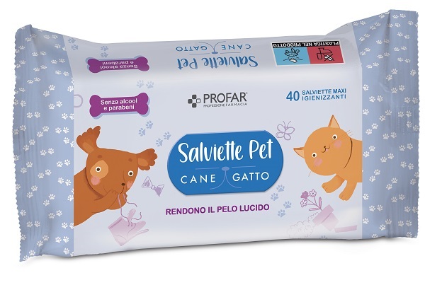 PROFAR SALVIETTE PET DETERGENTE TALCO 40 PEZZI MAXI - Pharmaleader