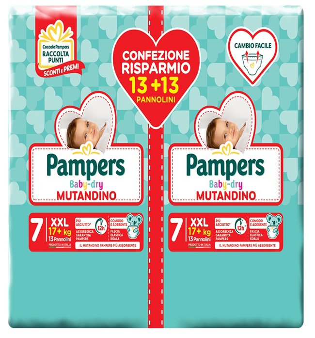 PAMPERS BABY DRY MUTANDINA DUO DOWNCOUNT XXL 26 PEZZI - Pharmaleader