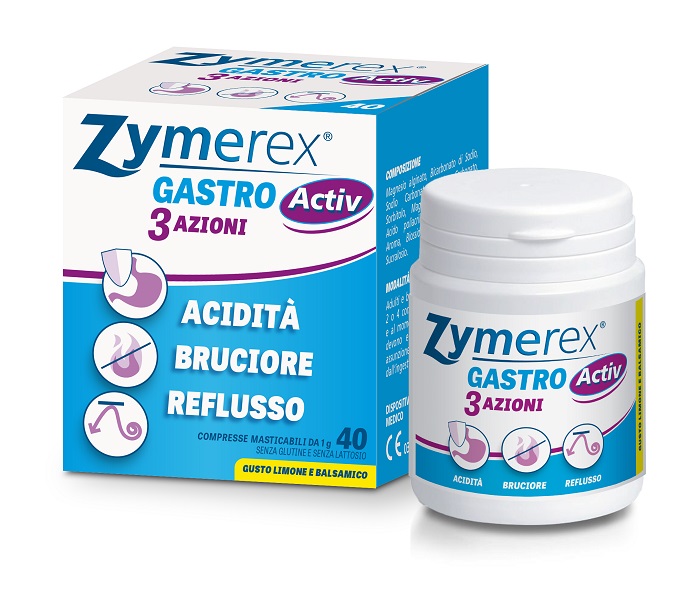 ZYMEREX GASTRO ACTIV 3 AZIONI 40 COMPRESSE MASTICABILI - Pharmaleader