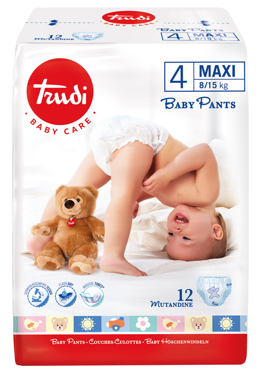 TRUDI BABY CARE PANTS MAXI 8/15KG 12 PEZZI - Pharmaleader