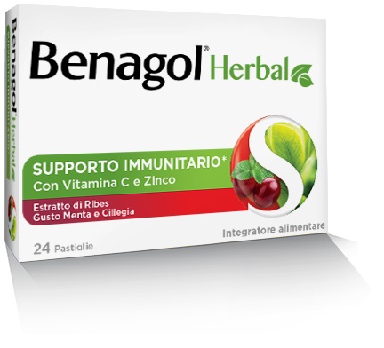 BENAGOL HERBAL MENTA E CILIEGIA 24 PASTIGLIE - Pharmaleader