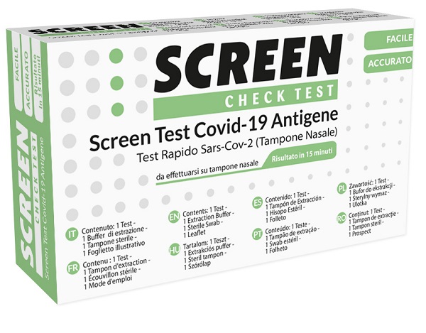 SCREEN TEST AUTODIAGNOSTICO ANTIGENICO RAPIDO COVID-19 SARS-COV-2 TAMPONI NASALI SELFTEST COVID TEST ANTIGENE SCREEN - Pharmaleader