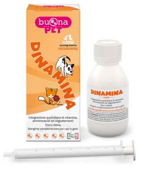 DINAMINA CANI GATTI FLACONE CON SIRINGA DOSATRICE IN PASTA 60 G BUONAPET - Pharmaleader