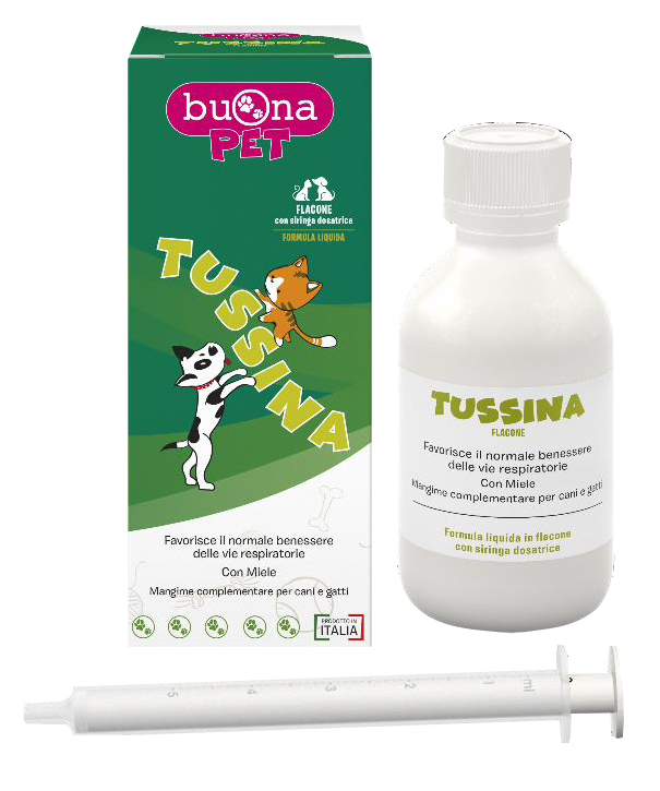 TUSSINA FLACONE CANI E GATTI CON SIRINGA DOSATRICE 100 G BUONAPET - Pharmaleader