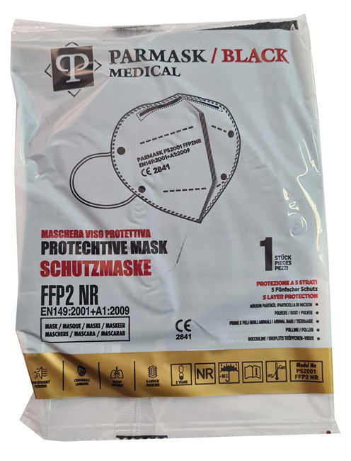 MASCHERINA PARMASK MEDICAL FFP2 BLACK 10 PEZZI - Pharmaleader