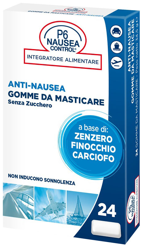 P6 NAUSEA CONTROL 24 GOMME DA MASTICARE SENZA ZUCCHERO - Pharmaleader
