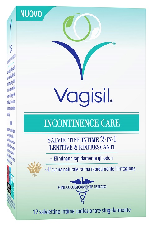 VAGISIL INCONTINENCE CARE SALVIETTINE INTIME 2IN1 LENITIVE & RINFRESCANTI 12 PEZZI - Pharmaleader