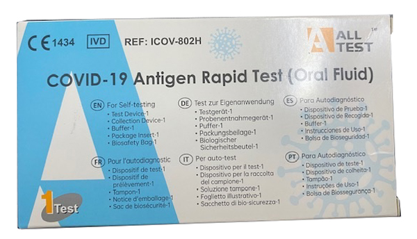 TEST ANTIGENICO RAPIDO COVID-19 ALLTEST AUTODIAGNOSTICO DETERMINAZIONE QUALITATIVA ANTIGENI SARS-COV-2 IN CAMPIONI SALIVARI MEDIANTE IMMUNOCROMATOGRAFIA - Pharmaleader