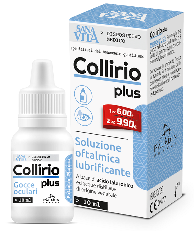 GOCCE OCULARI SANAVITA COLLIRIO PLUS 10 ML - Pharmaleader