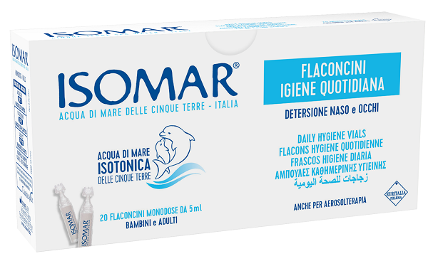 ISOMAR SOLUZIONE ISOTONICA ACQUA MARE IGIENE QUOTIDIANA 20 FLACONCINI MONODOSE 5 ML - Pharmaleader