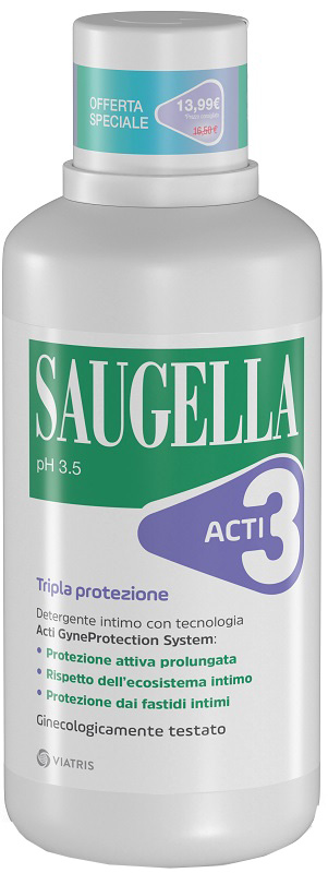 SAUGELLA ACTI3 DETERGENTE INTIMO 500 ML TAGLIO PREZZO - Pharmaleader