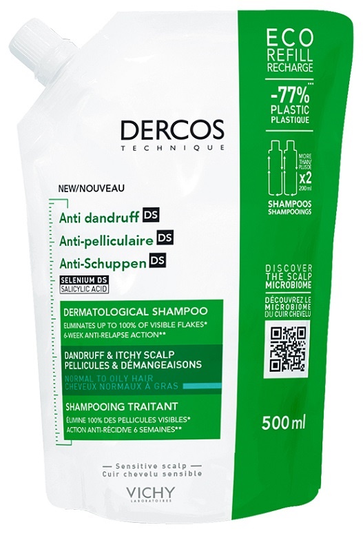 DERCOS ECO RICARICA SHAMPOO ANTI FORFORA 500 ML - Pharmaleader