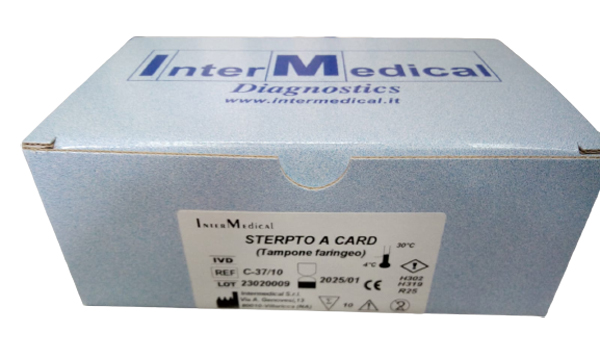 TEST RAPIDO STREPTOCOCCO A INTERMEDICAL DETERMINAZIONE QUALITATIVA ANTIGENE STREPTOCOCCO A IN TAMPONE FARINGEO MEDIANTE IMMUNOCROMATOGRAFIA 10 PEZZI - Pharmaleader