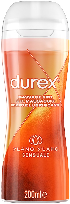 DUREX MASSAGE 2 IN 1 GEL MASSAGGIO CORPO E LUBRIFICANTE YLANG YLANG 200 ML - Pharmaleader