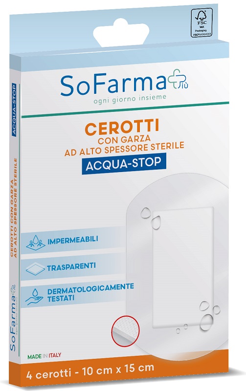 CEROTTO ACQUASTOP 10X15 CM 4 PEZZI SOFARMAPIU' - Pharmaleader