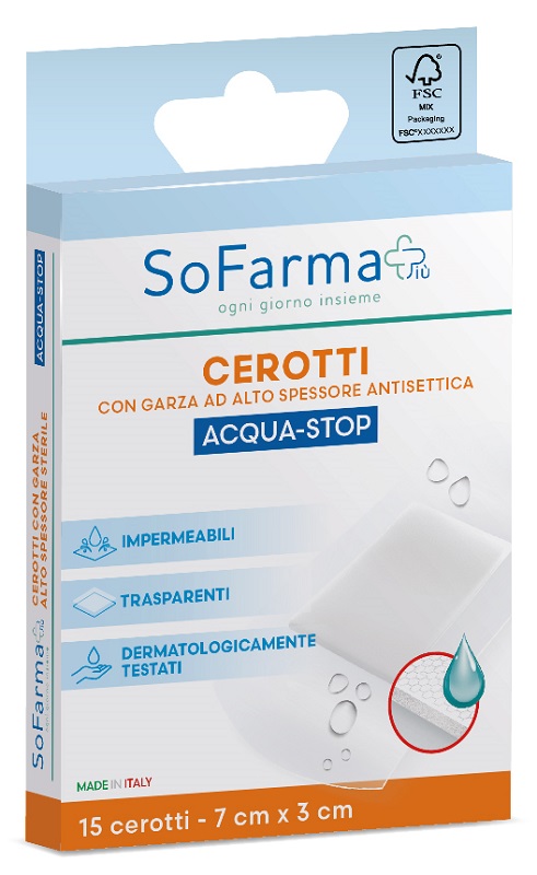 CEROTTO ACQUASTOP 7X3 CM 15 PEZZI SOFARMAPIU' - Pharmaleader