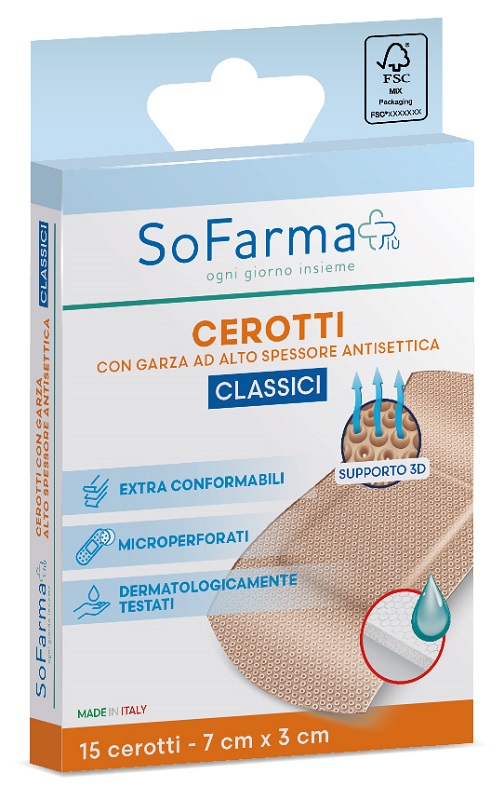 CEROTTO CLASSICO 7X3 CM 15 PEZZI SOFARMAPIU' - Pharmaleader