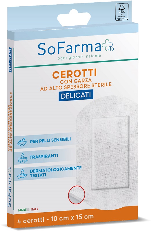 CEROTTO DELICATO 10X15 CM 4 PEZZI SOFARMAPIU' - Pharmaleader