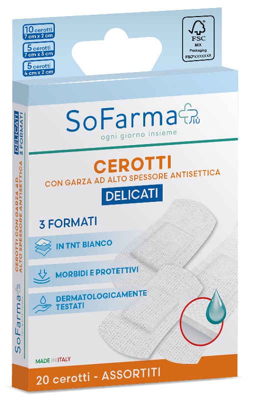 CEROTTO DELICATO ASSORTITI 20 PEZZI SOFARMAPIU' - Pharmaleader
