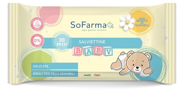 SALVIETTINE BABY CAMOMILLA 20 PEZZI SOFARMAPIU' - Pharmaleader