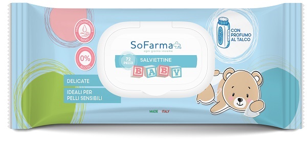 SALVIETTINE BABY TALCO 72 PEZZI SOFARMAPIU' - Pharmaleader