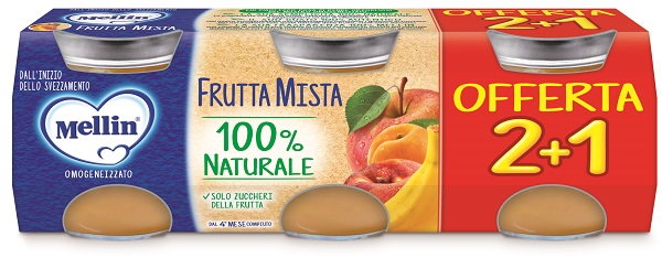 MELLIN OMOGENEIZZATO FRUTTA MISTA 3 PEZZI DA 100 G - Pharmaleader