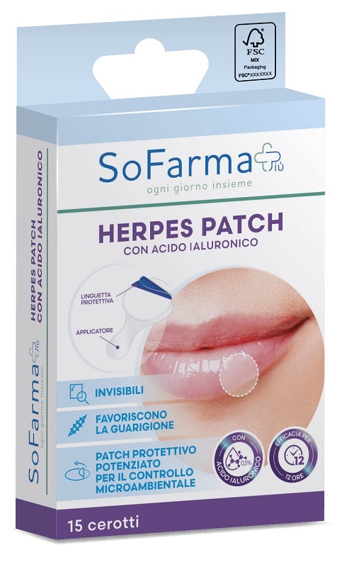 CEROTTO HERPES PATCH CON ACIDO IALURONICO 15 PEZZI SOFARMAPIU' - Pharmaleader
