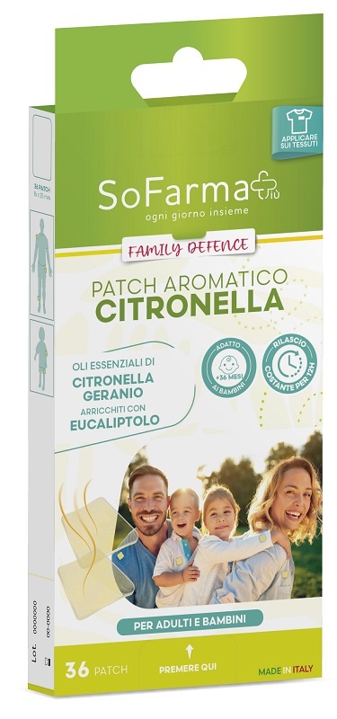CEROTTO AROMATICO CITRONELLA FAMILY DEFENCE 36 PEZZI SOFARMAPIU' - Pharmaleader