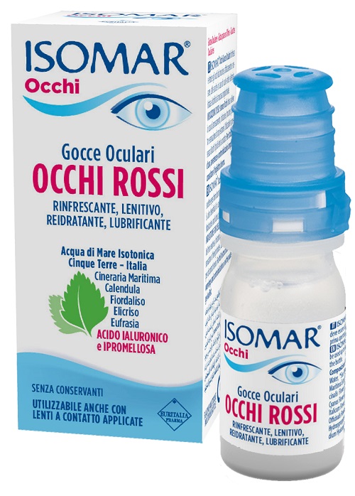 ISOMAR OCCHI ROSSI GOCCE OCULARI ACIDO IALURONICO 0,20% 10 ML - Pharmaleader